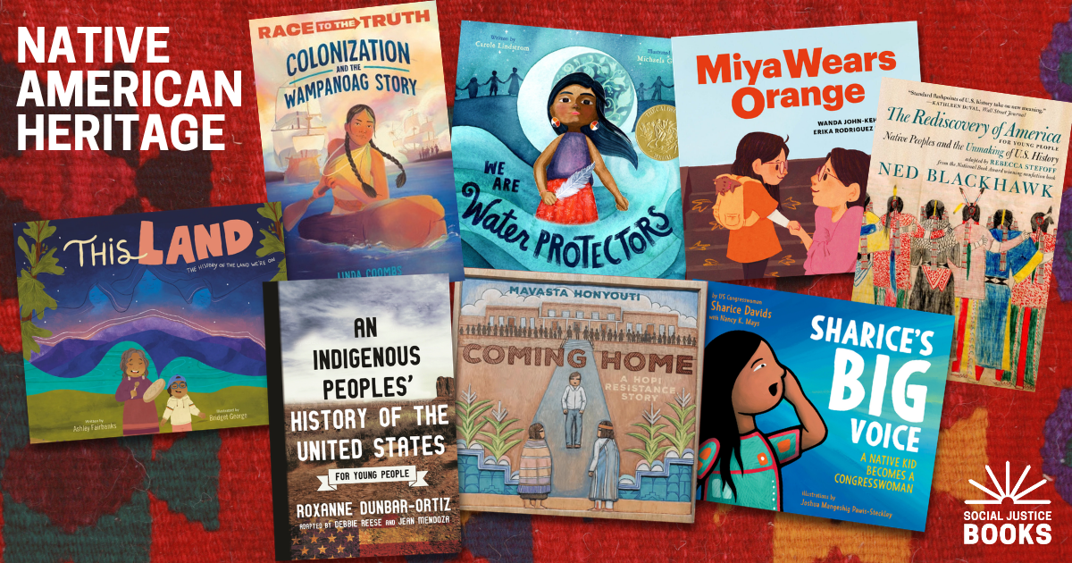 NativeAmerican books on red background