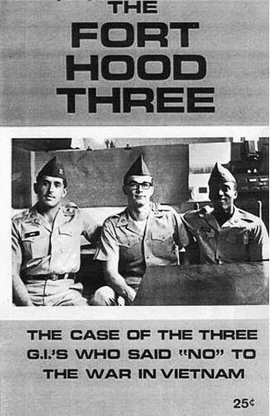 Fort Hood Three pamphlet with G.I.s sitting