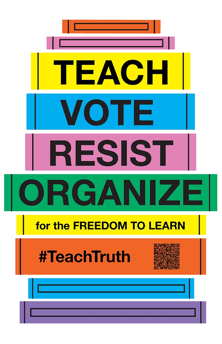 Teach Vote Resist Poster 17x22"